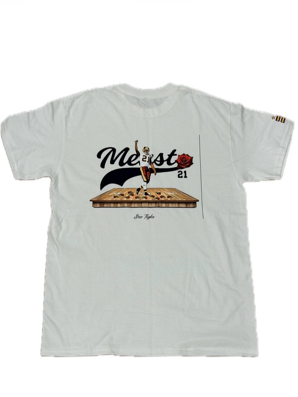 Custom White Washington Redskins Commanders Sean Taylor 'Meast Legend” Tshirt
